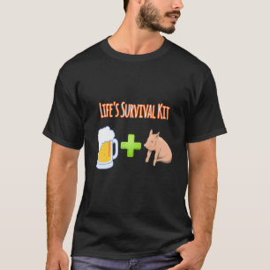 Camiseta Cerveja de Sobrevivência e Design de Porcos