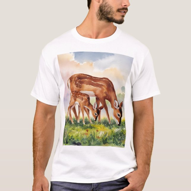 Camiseta Cerveja de Veado Pintada Mãe e Bebê (Frente)
