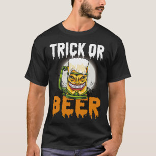 Camiseta Cerveja de Zumbi engraçado de Halloween Piada ou C