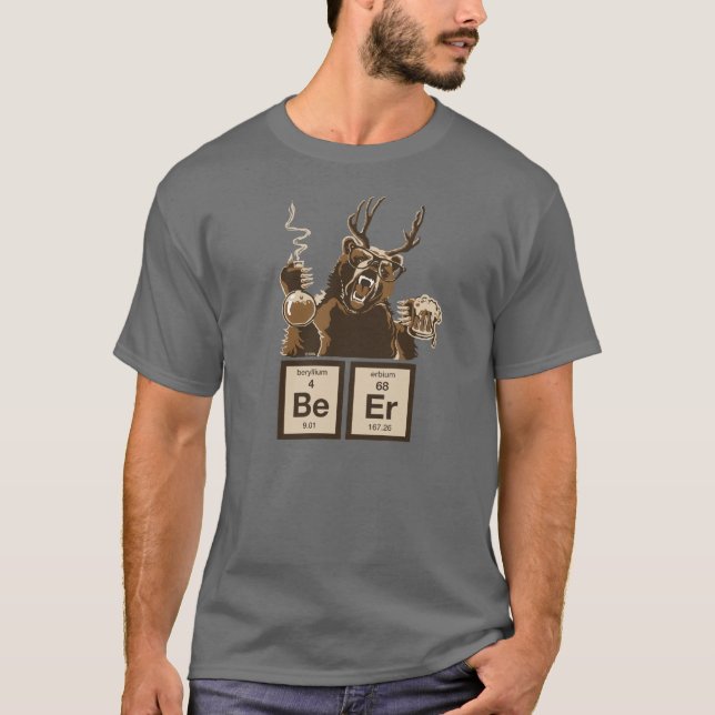 Camiseta Cerveja descoberta urso da química (Frente)