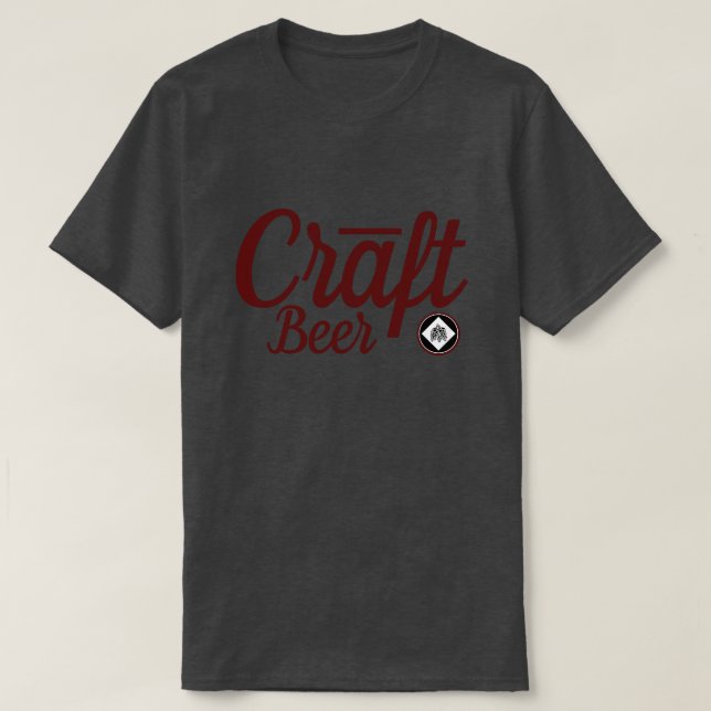 Camiseta Cerveja do artesanato - símbolo Ver.2 Borgonha dos (Frente do Design)