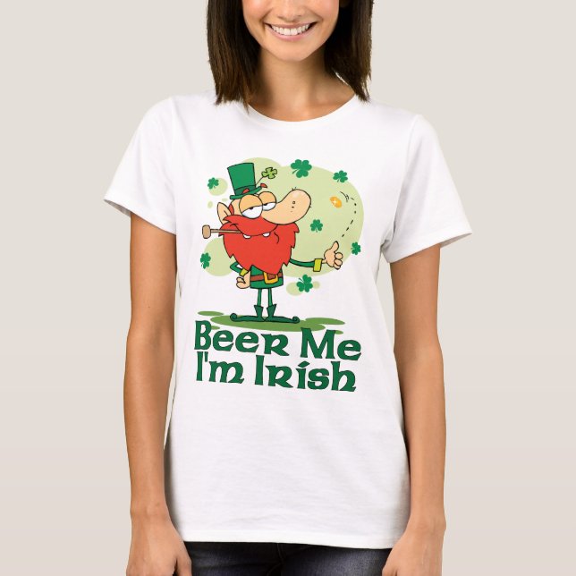 Camiseta Cerveja do Leprechaun mim eu sou irlandês (Frente)