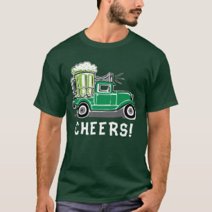 Camiseta Cerveja do verde do caminhão do vintage do Dia de