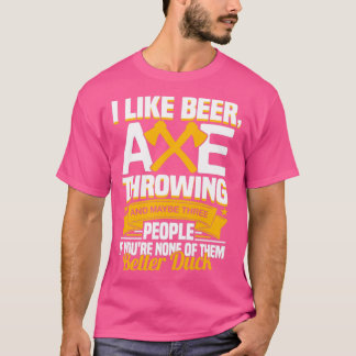 Camiseta Cerveja e Ax Jogando Chapéu Clássico