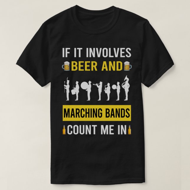 Camiseta Cerveja E Banda De Marcha (Frente do Design)