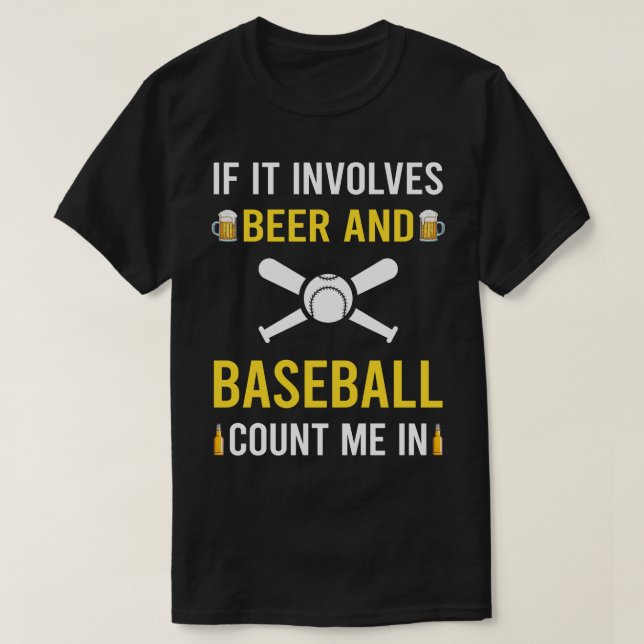 Camiseta Cerveja E Baseball (Frente do Design)