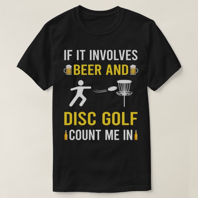 Camiseta Cerveja E Golfe De Disco (Frente do Design)
