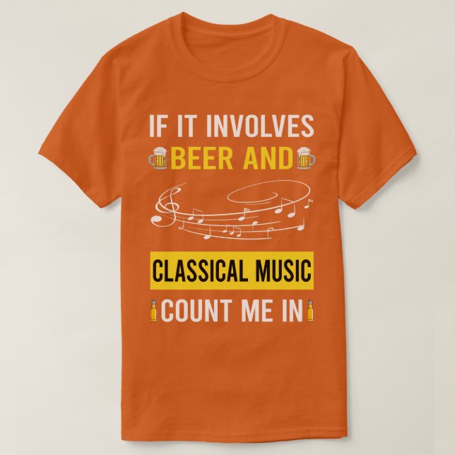 Camiseta Cerveja E Música Clássica (Frente do Design)