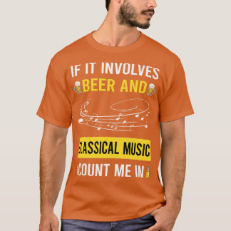 Camiseta Cerveja E Música Clássica