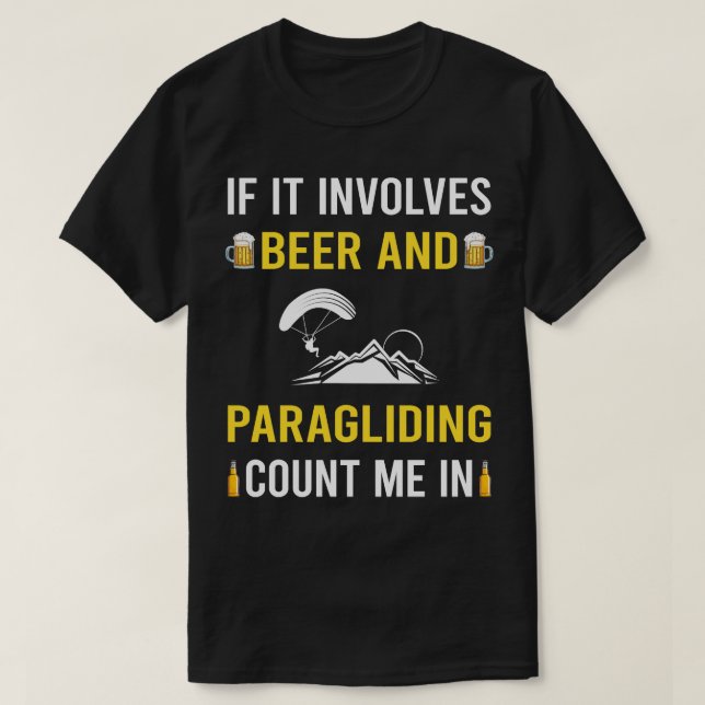 Camiseta Cerveja E Paragliding Paraglide Paraglider (Frente do Design)