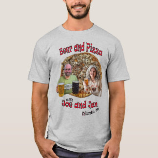 Camiseta Cerveja e Pizza com Joe e Jan - T-Shirt