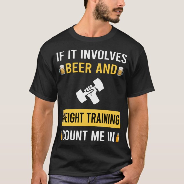 Camiseta Cerveja e Treinamento com Pesos (Frente)