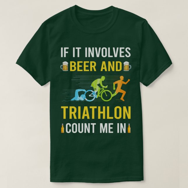Camiseta Cerveja E Triathlon Triathlete (Frente do Design)