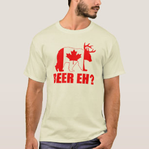 Camiseta CERVEJA EH?  T-shirt canadense da bandeira dos