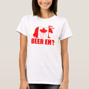 Camiseta CERVEJA EH?  T-shirt canadense da bandeira dos