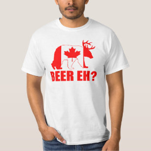 Camiseta CERVEJA EH?  T-shirt canadense da bandeira dos