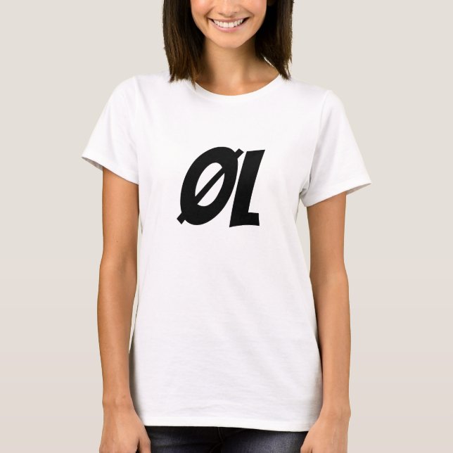 Camiseta Cerveja, em norueguês, Øl (Frente)