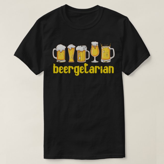 Camiseta Cerveja Engraçada Lover Gift Beergetarian Beer (Frente do Design)