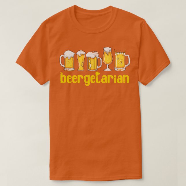 Camiseta Cerveja Engraçada Lover Gift Beergetarian Beer (Frente do Design)