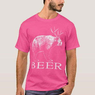 Camiseta Cerveja Engraçado, Urso Cruzado E Cerveja Igual A