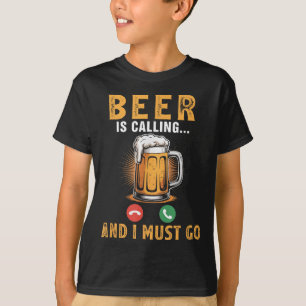 Camiseta Cerveja Está Chamando Piada Divertida Bebedor Bebe