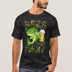 Camiseta Cerveja Fishy Fishy Para Pescador Camuflagem Engra