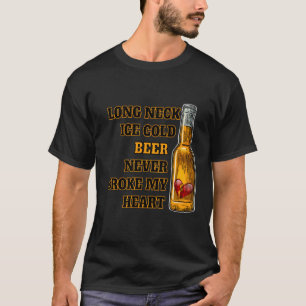 Camiseta Cerveja Fria De Pescoço Longo Nunca Quebrou Meu El