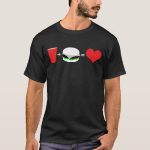 Camiseta cerveja + hambúrguer = amor