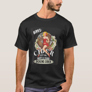 Camiseta Cerveja Hard Dickens Cider Garota Quente Bebendo C