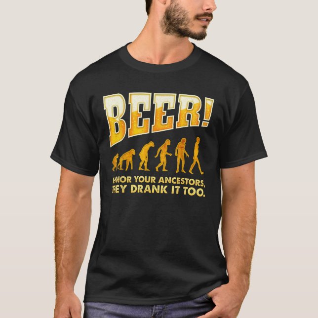 Camiseta Cerveja Honra Seus Ancestrais Cerveja Almoça Camis (Frente)