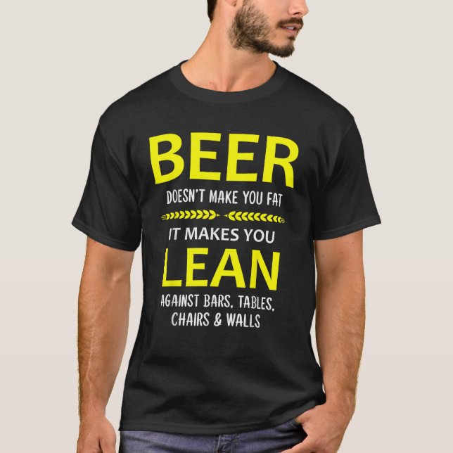 Camiseta Cerveja não te faz engordar isso te faz aprender n (Frente)