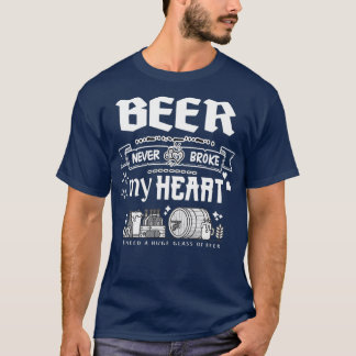 Camiseta Cerveja nunca partiu meu coração citações engraçad