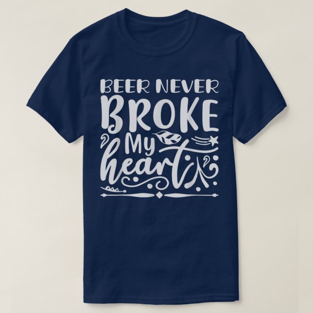 Camiseta Cerveja Nunca Quebrou Meu Alcoólico Engraçado (Frente do Design)