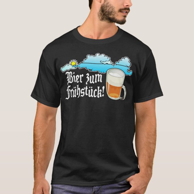 Camiseta Cerveja para o pequeno almoço - alemão (Frente)