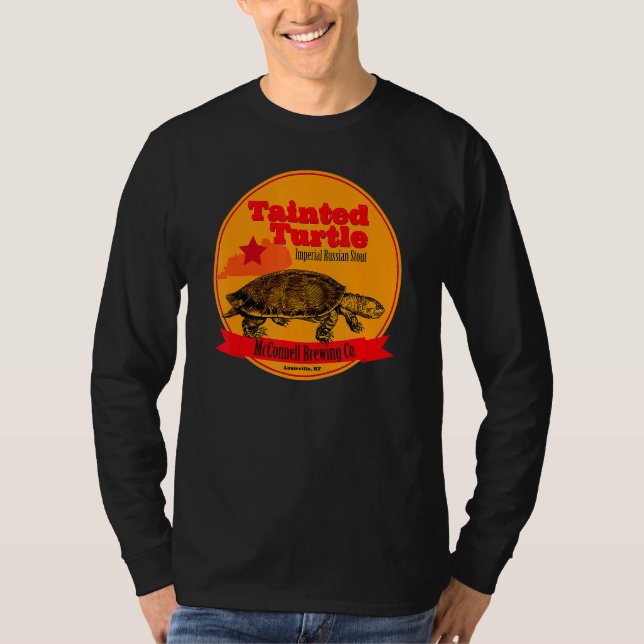 Camiseta Cerveja Preta Tainted Turtle McConnell Brewing Vin (Frente)