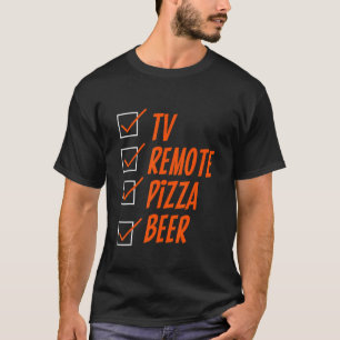 Camiseta Cerveja Remota De Pizza De Tv —