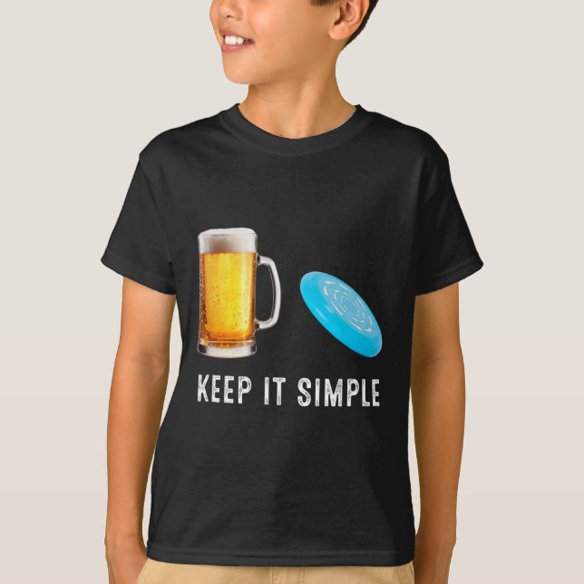 Camiseta Cerveja Simples e Disc Golf Engraçado Comum  (Frente)