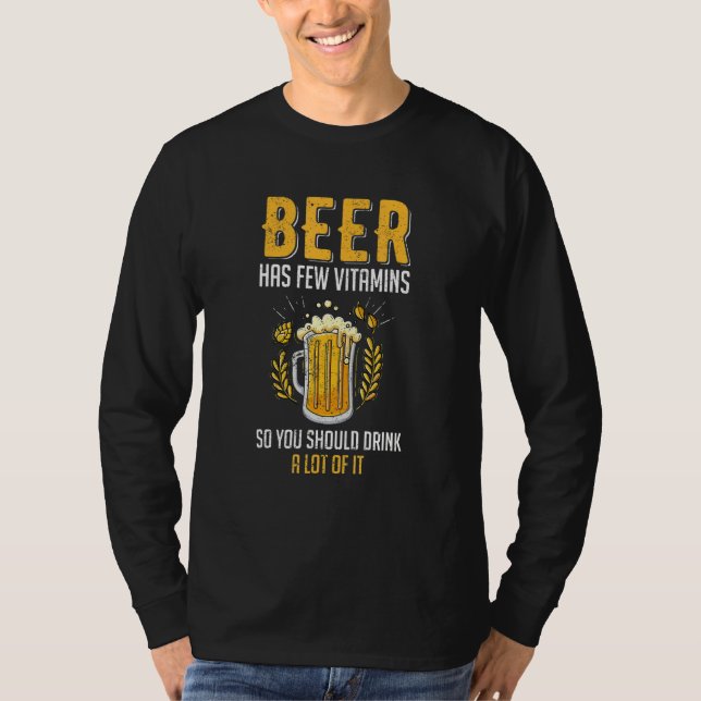 Camiseta Cerveja Tem Poucas Vitaminas Então Você Deveria Be (Frente)