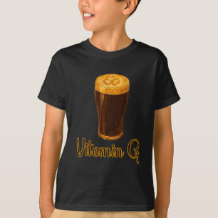 Camiseta Cerveja Vitamina Shamrock Sortudo Engraçado Dia de
