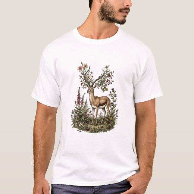 Camiseta Cervo com Flor Silvestre (Frente)