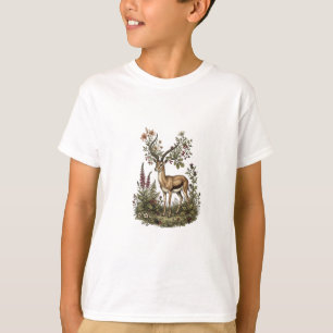 Camiseta Cervo com Flor Silvestre