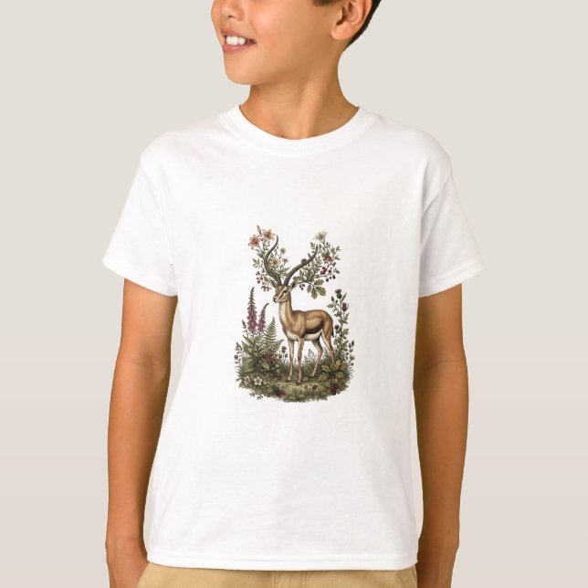 Camiseta Cervo com Flor Silvestre  (Frente)