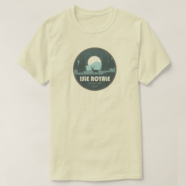 Camiseta Cervo do Parque Nacional Isle Royale (Frente do Design)
