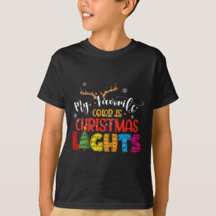 Camiseta Cervo Minha Cor Favorita É Luzes De Natal Feliz N