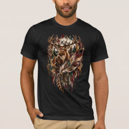 Camiseta Cervo Tribal Boho, Sonhando com Cervo