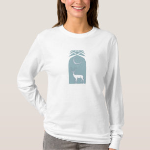 Camiseta Cervos azuis e brancos na arte do céltico da