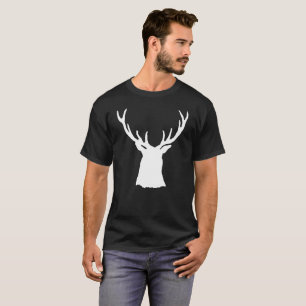 Camiseta Cervos do branco da silhueta dos Antlers da cabeç