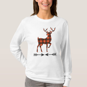 Camiseta Cervos Dourados pretos vermelhos da xadrez