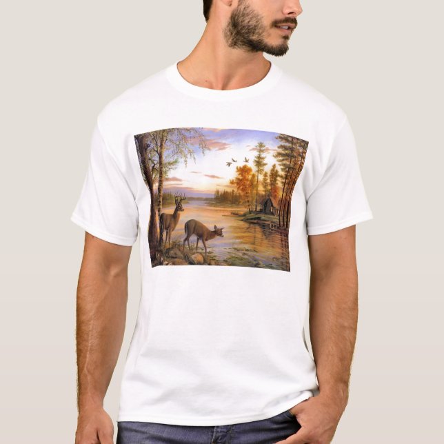 Camiseta Cervos na cabine do lago (Frente)