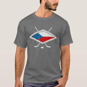 Camiseta Český checo do logotipo da bandeira do hóquei